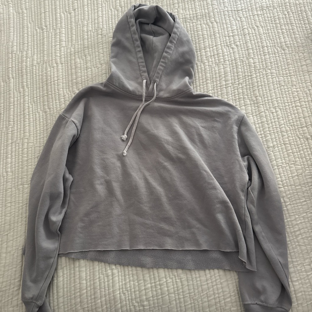 Womens Grey cropped hoodie